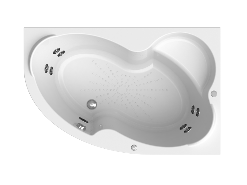 Характеристики Акриловая ванна Vannesa Ирма 2 149x96 правая с гидромассажем Классик 