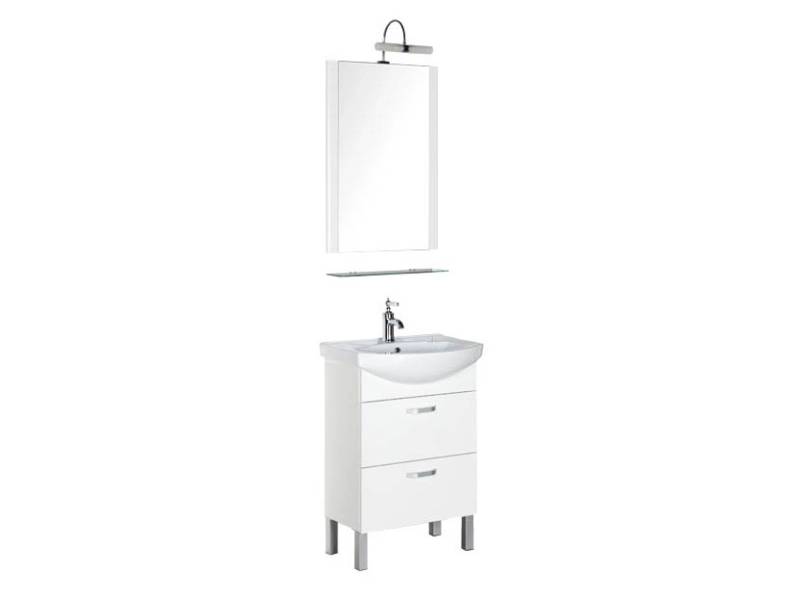 Комплект мебели для ванной Aquanet Алькона 60 белый (2 ящика)