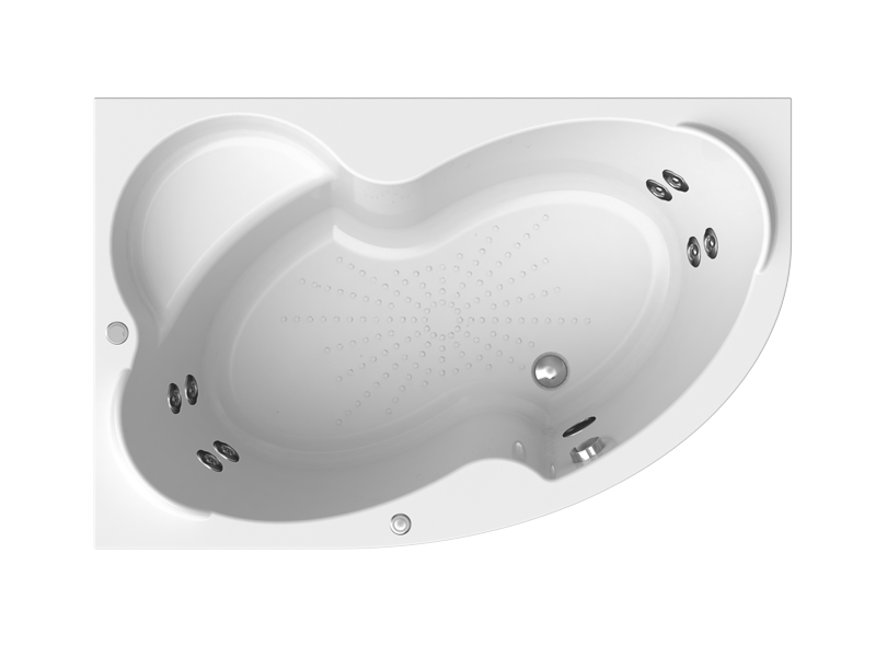 Характеристики Акриловая ванна Vannesa Ирма 2 149x96 левая с гидромассажем Классик 