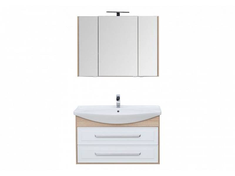 Комплект мебели для ванной Aquanet Остин 105 дуб сонома и белый
