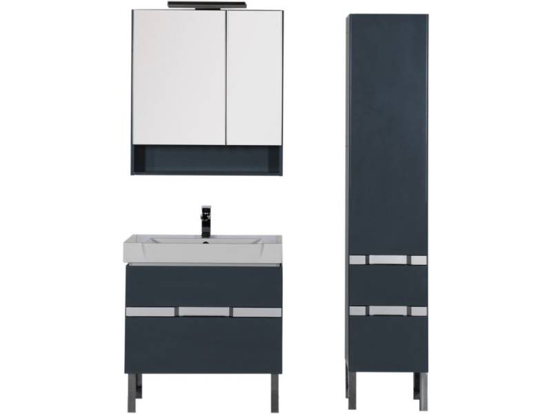 Характеристики Комплект мебели для ванной Aquanet Виго 80 сине-серый 