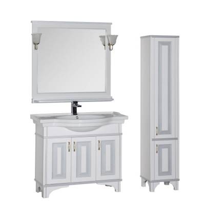 Комплект мебели для ванной Aquanet Валенса 100 белый краколет/серебро