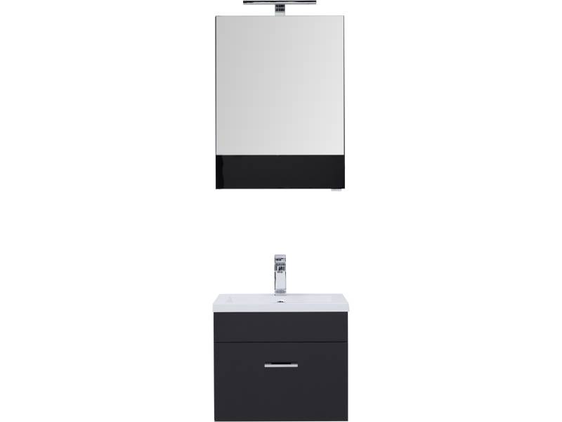Комплект мебели для ванной Aquanet Верона 50 черный (подвесной, 1 ящик)