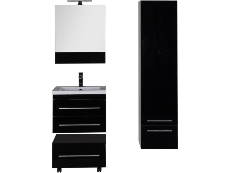 Комплект мебели для ванной Aquanet Верона 58 черный (подвесной, 2 ящика)