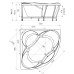 Акриловая угловая ванна Radomir Филадельфия 168x168 см с гидромассажем "Стандарт"