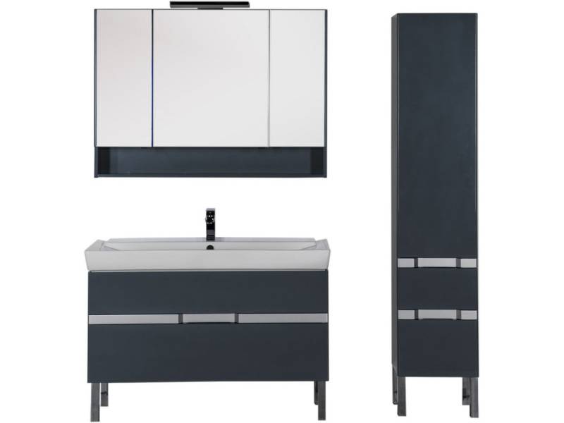 Комплект мебели для ванной Aquanet Виго 120 см сине-серый