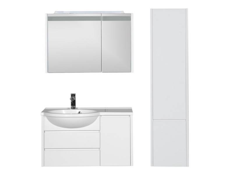 Характеристики Комплект мебели для ванной Aquanet Лайн 90 L белый 