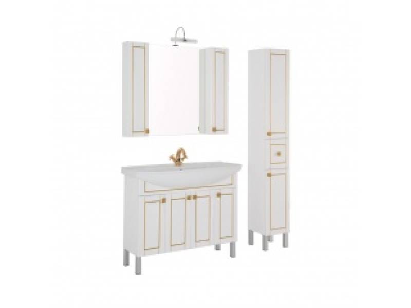 Комплект мебели для ванной Aquanet Честер 105 белый/золото