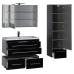 Комплект мебели для ванной Aquanet Верона 100 черный (подвесной, 2 ящика)