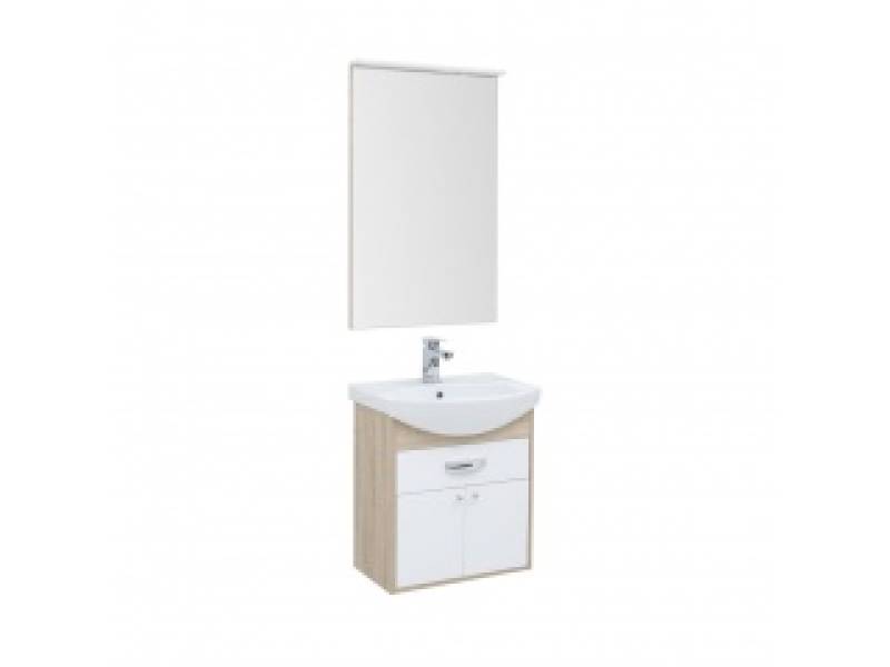 Комплект мебели для ванной Aquanet Грейс 60 дуб сонома и белый (1 ящик, 2 дверцы)