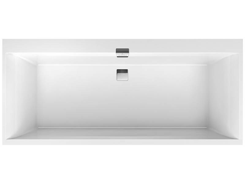 Ванна 170х75 см Villeroy&Boch Squadro Edge 12 UBQ170SQE2DV-01 с ножками и сл-перел. бел/хром 