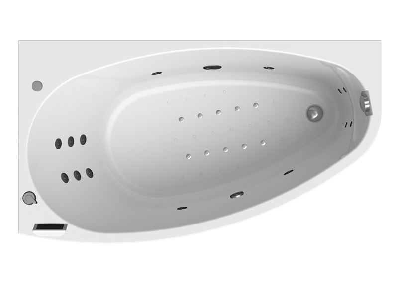 Характеристики Акриловая ванна Radomir Орсини 160x90 с гидромассажем "Фитнес" левая  