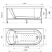 Акриловая ванна Radomir Николь 150x70 см с гидромассажем "Баланс"