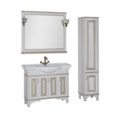 Комплект мебели для ванной Aquanet Валенса 110 белый краколет/золото