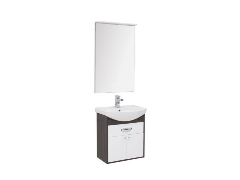 Характеристики Комплект мебели для ванной Aquanet Грейс 60 дуб кантенбери/белый (1 ящик, 2 дверцы) 