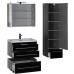 Комплект мебели для ванной Aquanet Верона 75 черный (подвесной 2 ящика)