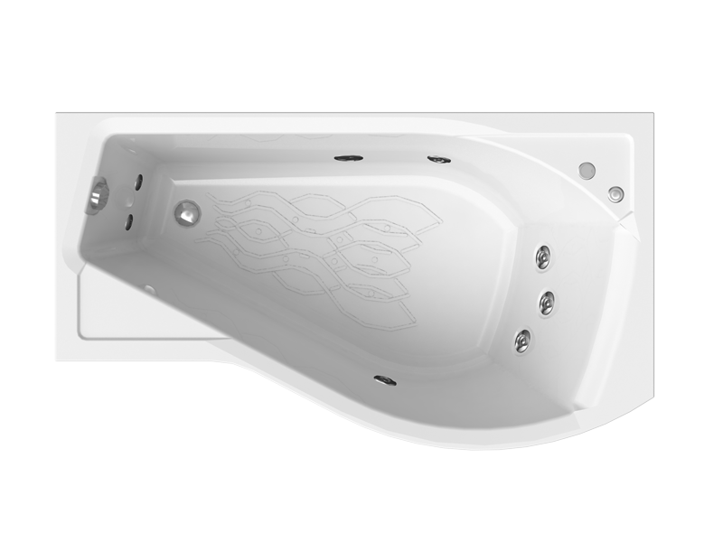 Характеристики Акриловая ванна Vannesa Миранда 168x95 правая с гидромассажем Классик 
