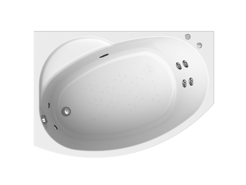 Акриловая ванна Vannesa Монти 150x105 левая с гидромассажем Классик