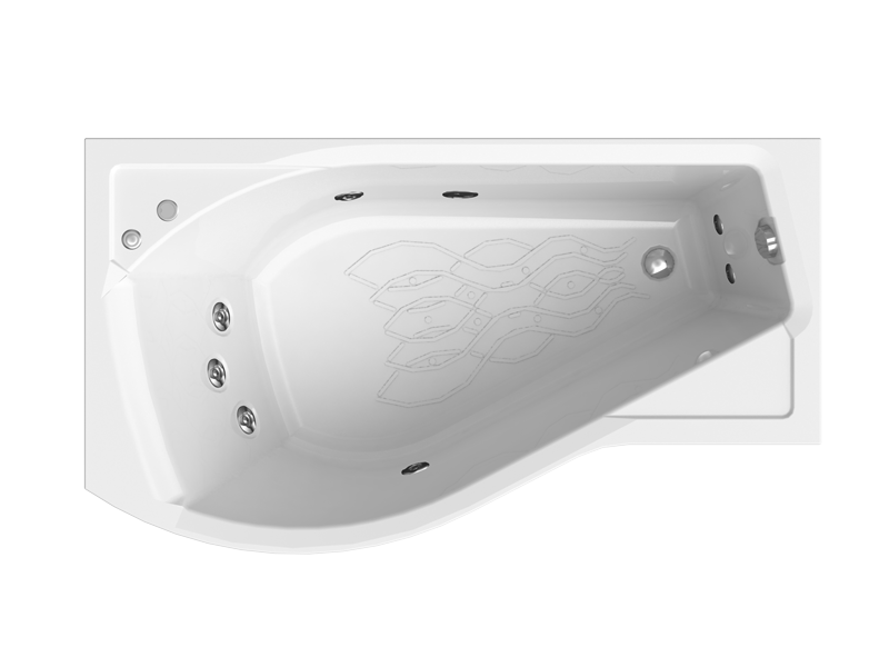 Характеристики Акриловая ванна Vannesa Миранда 168x95 левая с гидромассажем Классик 