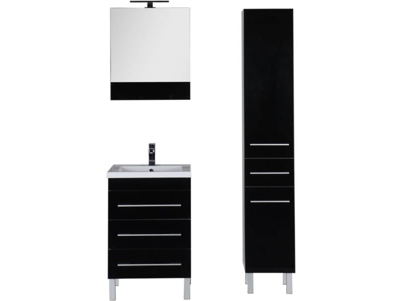 Комплект мебели для ванной Aquanet Верона 58 черный (напольный, 3 ящика)